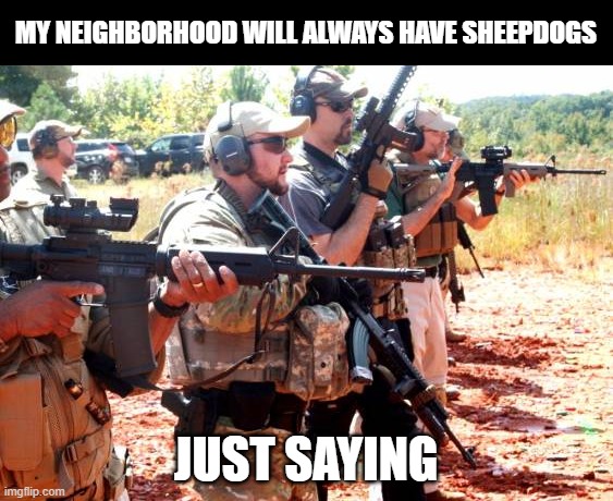 MY NEIGHBORHOOD WILL ALWAYS HAVE SHEEPDOGS JUST SAYING | made w/ Imgflip meme maker