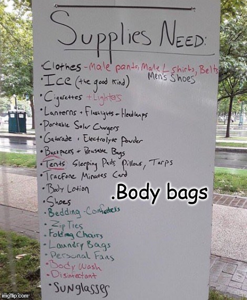 New List | .Body bags | image tagged in chop | made w/ Imgflip meme maker
