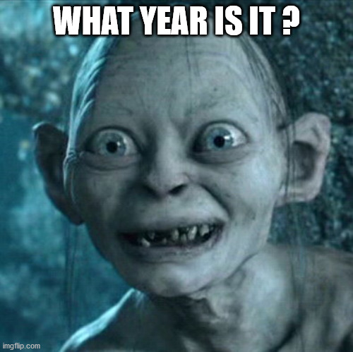 Gollum | WHAT YEAR IS IT ? | image tagged in memes,gollum | made w/ Imgflip meme maker