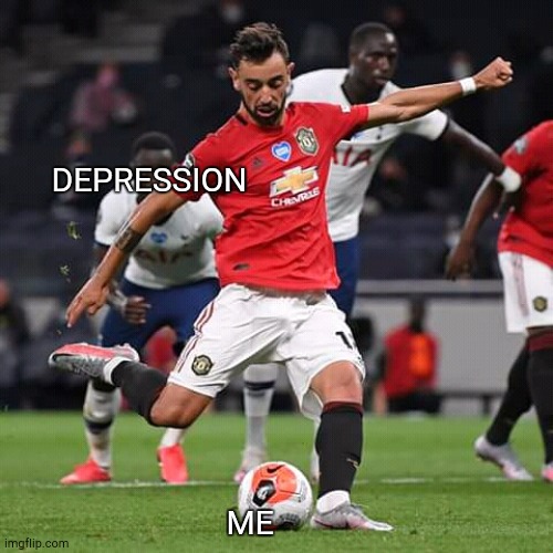 Depression | DEPRESSION; ME | image tagged in humor,depression,funny | made w/ Imgflip meme maker