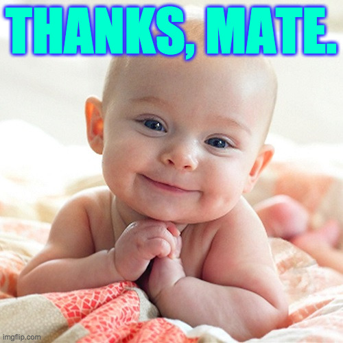 THANKS, MATE. | made w/ Imgflip meme maker