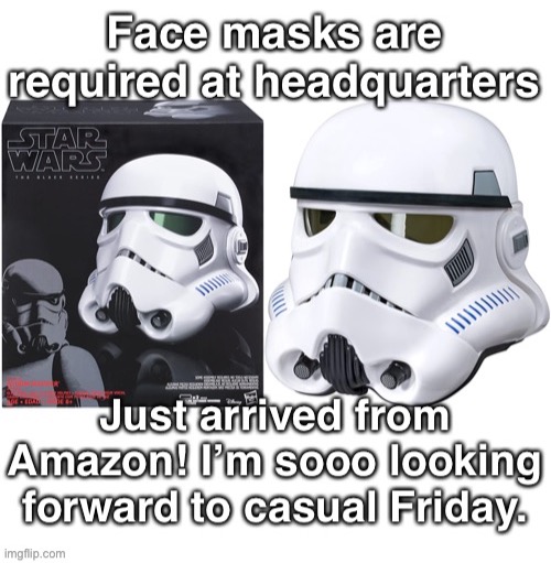My New Stormtrooper Helmet, $279.99. Laughing at Work, Priceless. | image tagged in funny memes,star wars,stormtrooper,helmet | made w/ Imgflip meme maker