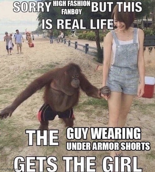 he gets the girl | image tagged in girl,monkey | made w/ Imgflip meme maker
