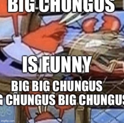 BIG CHUNGUS FUNNY | image tagged in big chungus,funny | made w/ Imgflip meme maker