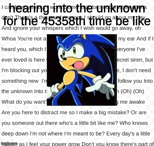 ikr | hearing into the unknown for the 45358th time be like | image tagged in noooooooooooooooooooooooo | made w/ Imgflip meme maker