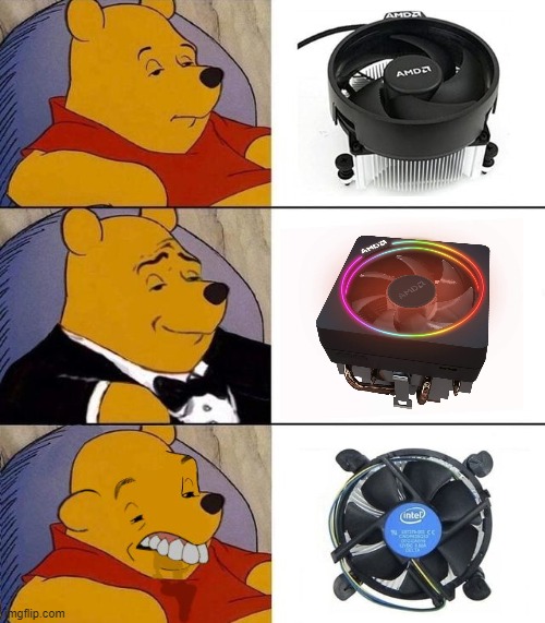 Best Stock Cooler | image tagged in best better blurst,amd wraith spire,amd wraith prism,intel stock cooler,stock fan | made w/ Imgflip meme maker