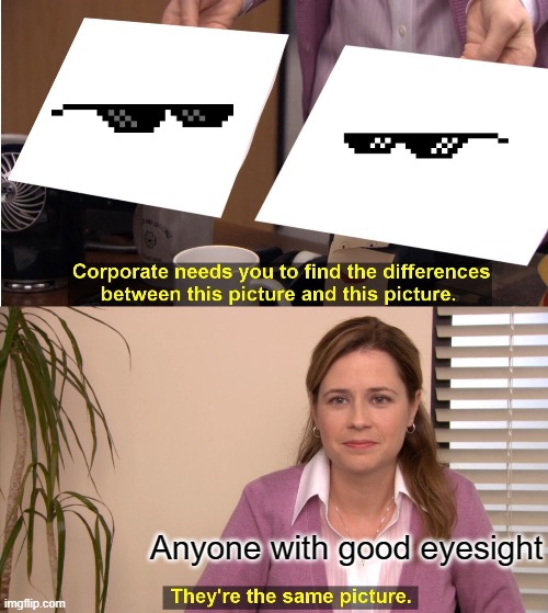 Good eyesight | Anyone with good eyesight | image tagged in memes,they're the same picture,technicallythetruth | made w/ Imgflip meme maker