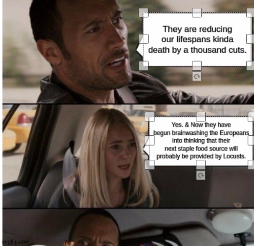 image tagged in the rock driving,good luck with that europe,locust diet authorised for european citizens,copy,parliament,europe | made w/ Imgflip meme maker