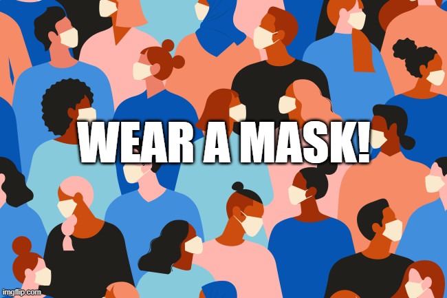 wear a mask | WEAR A MASK! | image tagged in mask,covid,corona,wear mask | made w/ Imgflip meme maker