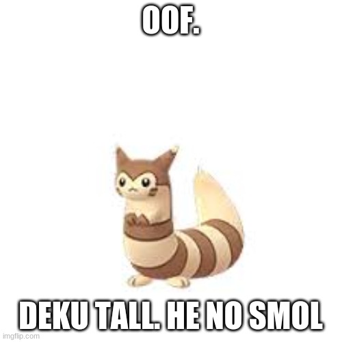 Furret | OOF. DEKU TALL. HE NO SMOL | image tagged in furret | made w/ Imgflip meme maker