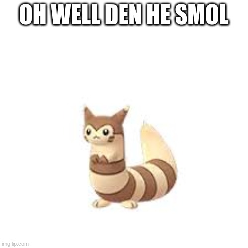 Furret | OH WELL DEN HE SMOL | image tagged in furret | made w/ Imgflip meme maker