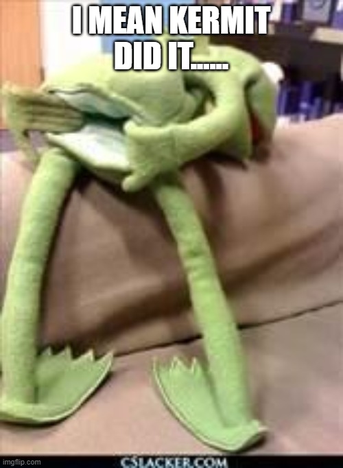 Gay kermit | I MEAN KERMIT DID IT...... | image tagged in gay kermit | made w/ Imgflip meme maker