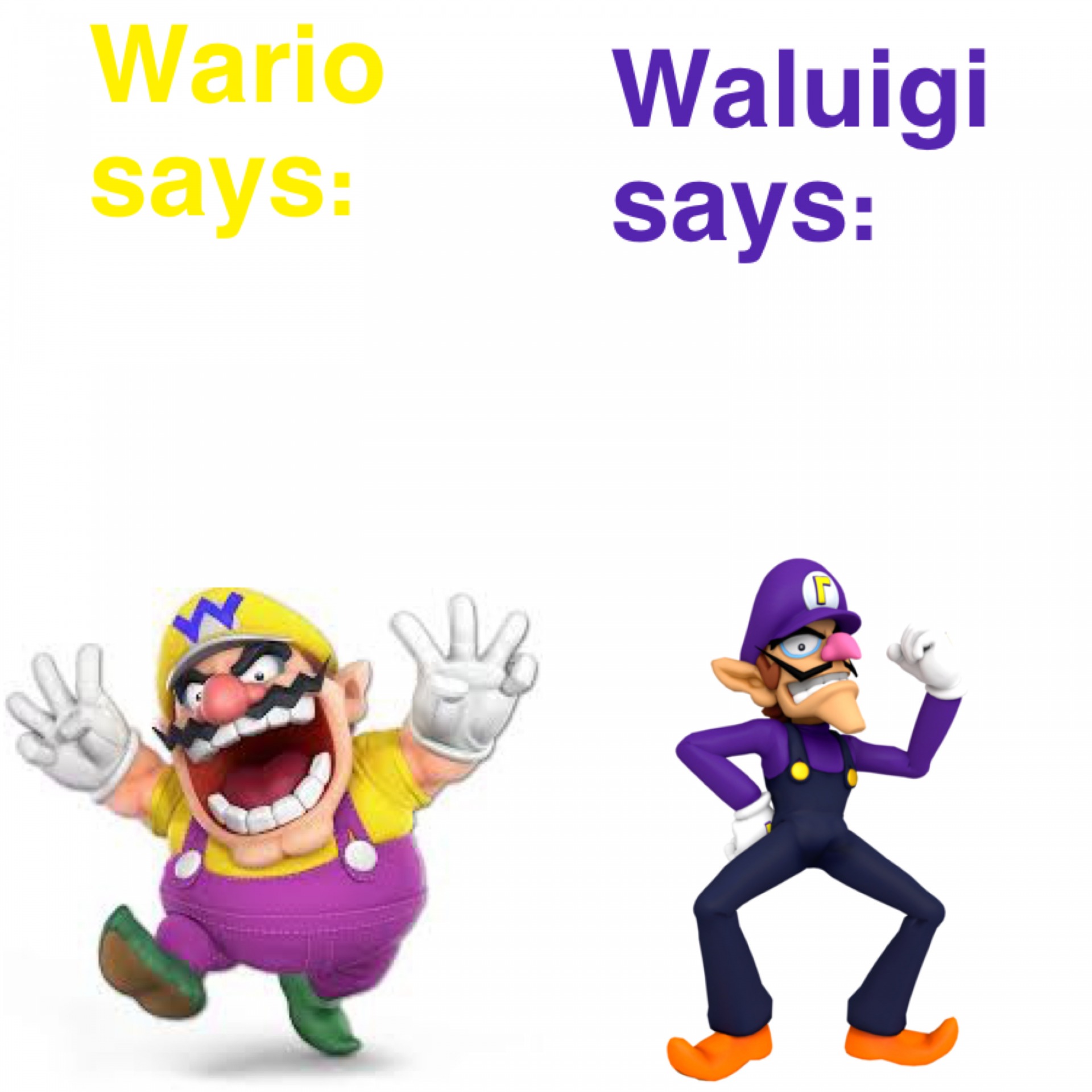 High Quality Views on Wario and Waluigi Blank Meme Template