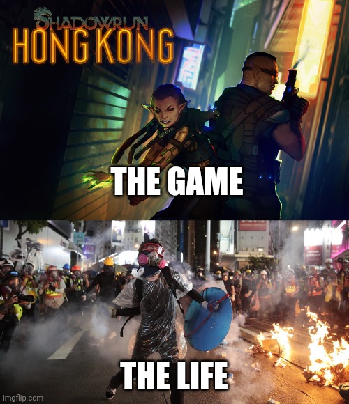 Humans Now Using Dystopian Fiction as a Playbook | THE GAME; THE LIFE | image tagged in hong kong | made w/ Imgflip meme maker