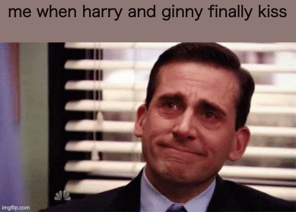 accurate depiction of me | me when harry and ginny finally kiss | image tagged in happy cry | made w/ Imgflip meme maker