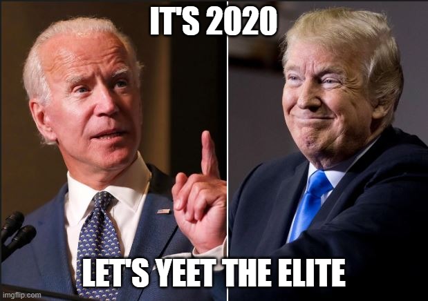 #YeetTheElite | IT'S 2020; LET'S YEET THE ELITE | image tagged in imwithher,yeettheelite,jojorgenson | made w/ Imgflip meme maker
