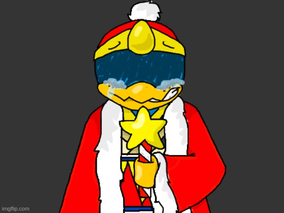 I was bored, so I drew this. | image tagged in dedede,king dedede,kirby,art,drawing,star rod | made w/ Imgflip meme maker