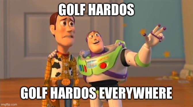 Buzz And Woody | GOLF HARDOS; GOLF HARDOS EVERYWHERE | image tagged in buzz and woody | made w/ Imgflip meme maker