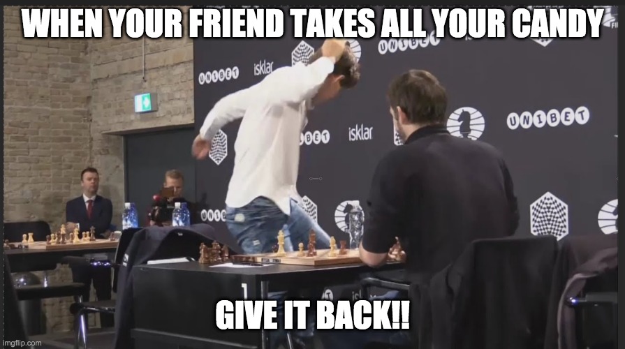 WHEN YOUR FRIEND TAKES ALL YOUR CANDY; GIVE IT BACK!! | image tagged in give it back | made w/ Imgflip meme maker