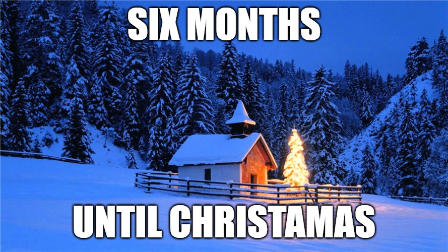 SIX MONTHS; UNTIL CHRISTAMAS | image tagged in christmas | made w/ Imgflip meme maker