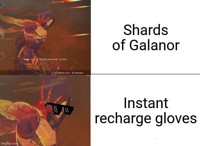 Go make it a bad day to be a Golden Gunner | Shards of Galanor; Instant recharge gloves | image tagged in memes,tuxedo winnie the pooh,destiny 2,hunter,ultimate | made w/ Imgflip meme maker