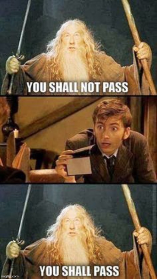Found this on Pinterest...  Combines Doctor Who and LOTR so if you dont get it, ask in the comments | image tagged in pinterest,doctor who,david tennant,lotr,gandalf,i love doctor who | made w/ Imgflip meme maker