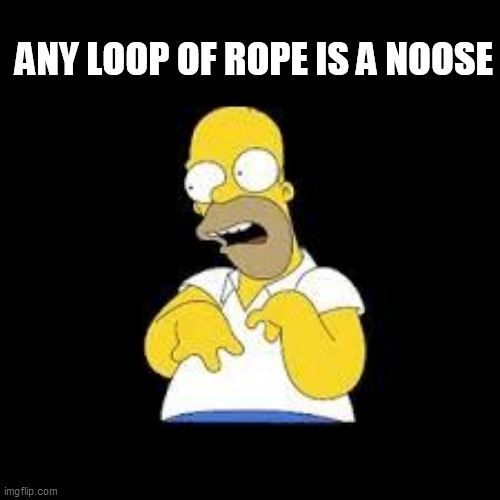 Look Marge | ANY LOOP OF ROPE IS A NOOSE | image tagged in look marge | made w/ Imgflip meme maker