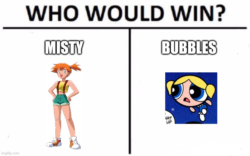 Who Would Win? Meme | MISTY; BUBBLES | image tagged in memes,who would win | made w/ Imgflip meme maker