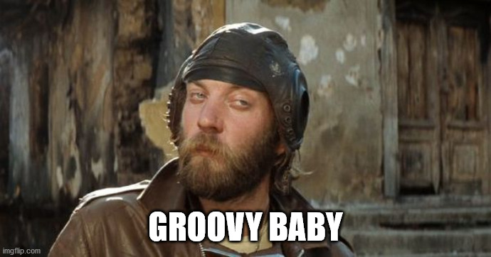 groovy baby | GROOVY BABY | image tagged in oddball kelly's heroes | made w/ Imgflip meme maker
