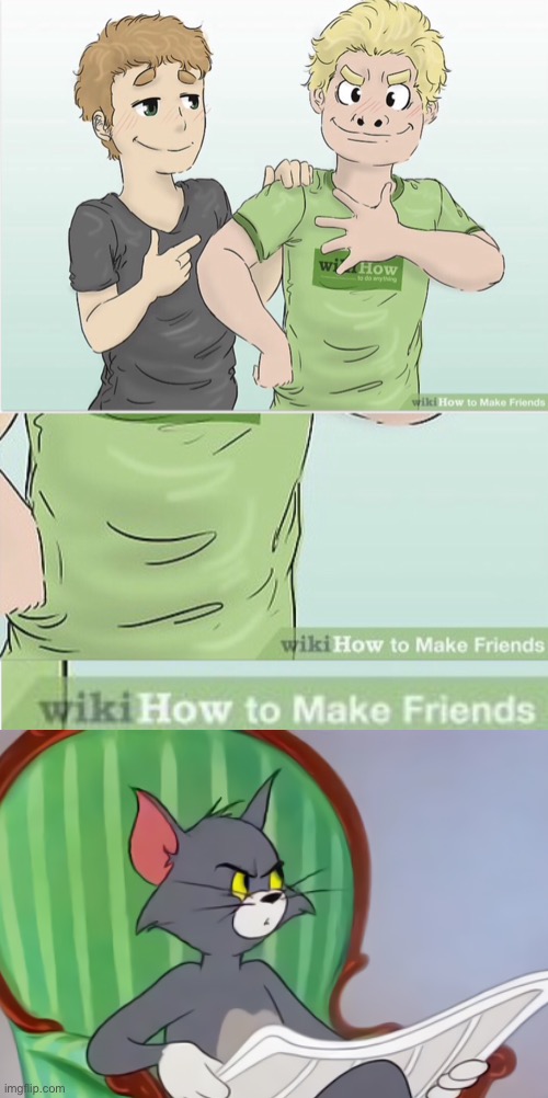 I’m now have 27 friends in a 10 kilometre radius | image tagged in memes,tom cat reading a newspaper,wikihow,friends,unfunny | made w/ Imgflip meme maker