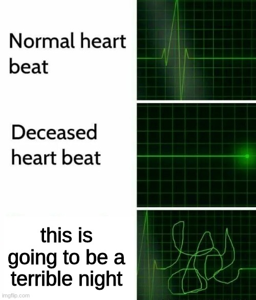 my heart dropped out of my body the first time i saw that. |  this is going to be a terrible night | image tagged in heart beat,terraria | made w/ Imgflip meme maker