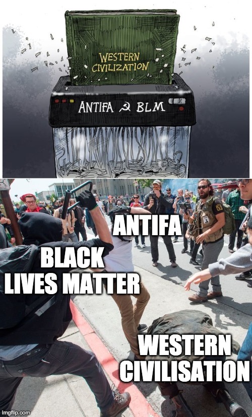Antifa is fascist & BLM is racist | image tagged in memes,politics,antifa,blm,western world | made w/ Imgflip meme maker