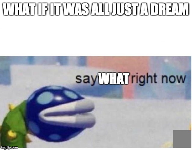 say sike right now | WHAT IF IT WAS ALL JUST A DREAM; WHAT | image tagged in say sike right now | made w/ Imgflip meme maker