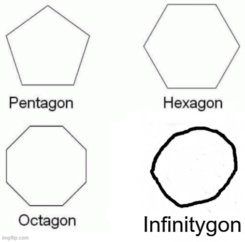 circle | Infinitygon | image tagged in memes,pentagon hexagon octagon | made w/ Imgflip meme maker