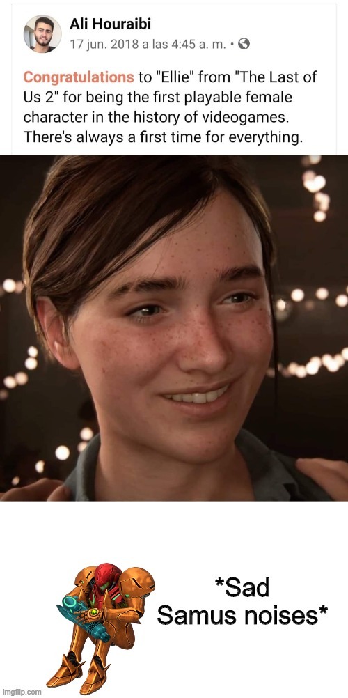 And Lara Croft! | image tagged in memes,funny,the last of us,gaming,samus | made w/ Imgflip meme maker