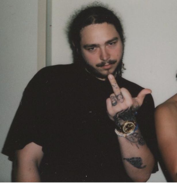 High Quality Post Malone middle finger Blank Meme Template