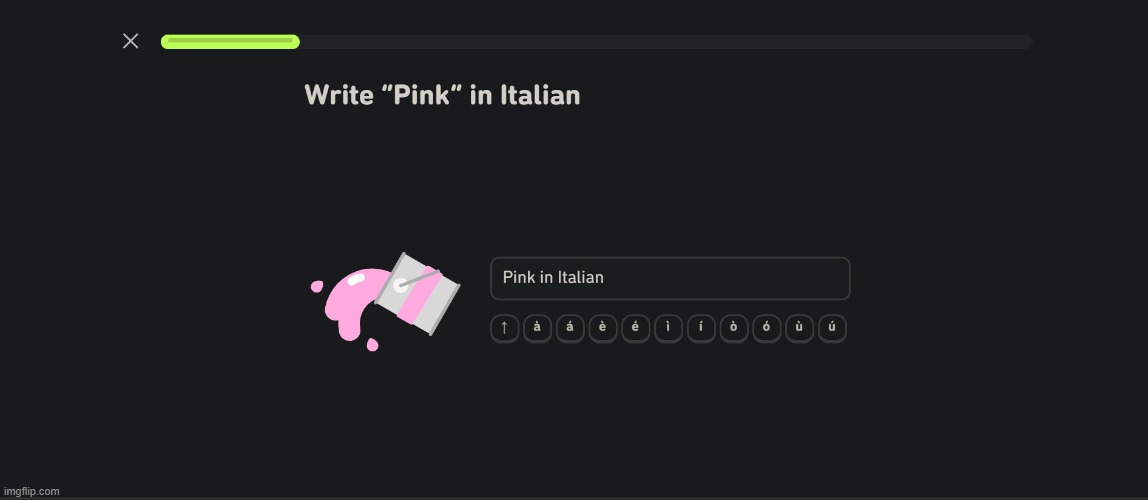 Big brian | image tagged in pink,duolingo,italian | made w/ Imgflip meme maker
