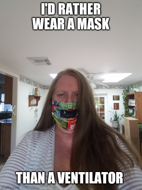 Masks | I'D RATHER WEAR A MASK; THAN A VENTILATOR | image tagged in lainey | made w/ Imgflip meme maker