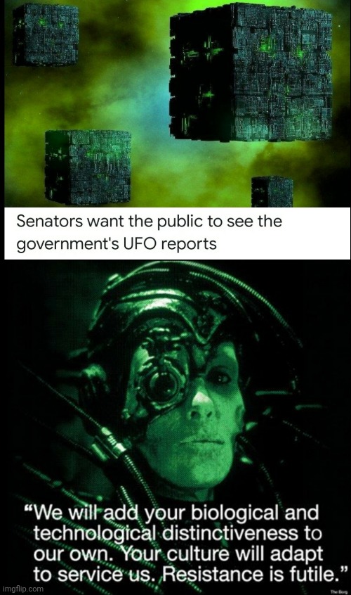 UFO's | image tagged in ufo,senators,borg,reports,x-files,area 51 | made w/ Imgflip meme maker
