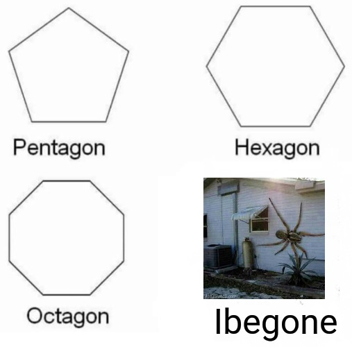 Pentagon Hexagon Octagon Meme | Ibegone | image tagged in memes,pentagon hexagon octagon | made w/ Imgflip meme maker