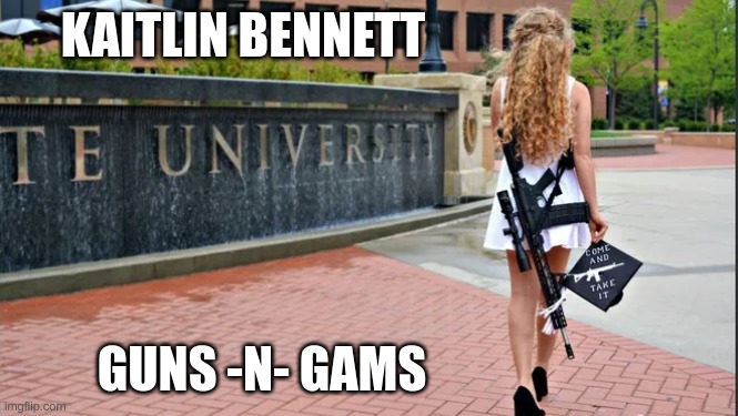 KAITLIN BENNETT GUNS -N- GAMS | made w/ Imgflip meme maker