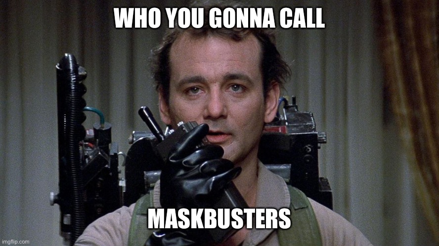 Maskbusters | WHO YOU GONNA CALL; MASKBUSTERS | image tagged in funny memes | made w/ Imgflip meme maker