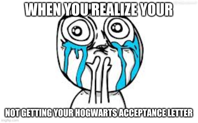 why not mmmmmeeeeeeeeee!!!!!!!!!! |  WHEN YOU REALIZE YOUR; NOT GETTING YOUR HOGWARTS ACCEPTANCE LETTER | image tagged in memes,crying because of hogwarts | made w/ Imgflip meme maker