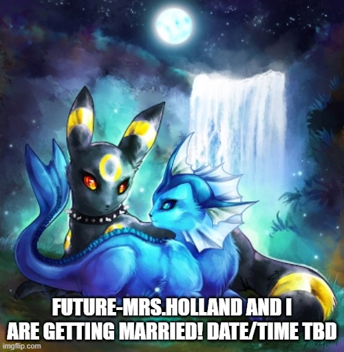 Umbreon vaporeon ship 2 | FUTURE-MRS.HOLLAND AND I ARE GETTING MARRIED! DATE/TIME TBD | image tagged in umbreon vaporeon ship 2 | made w/ Imgflip meme maker