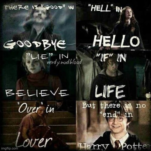 ;D also i might leave imgfilp or just not be online as much | image tagged in harry potter,goodbye,hello,believe,lover,still a better love story than twilight | made w/ Imgflip meme maker