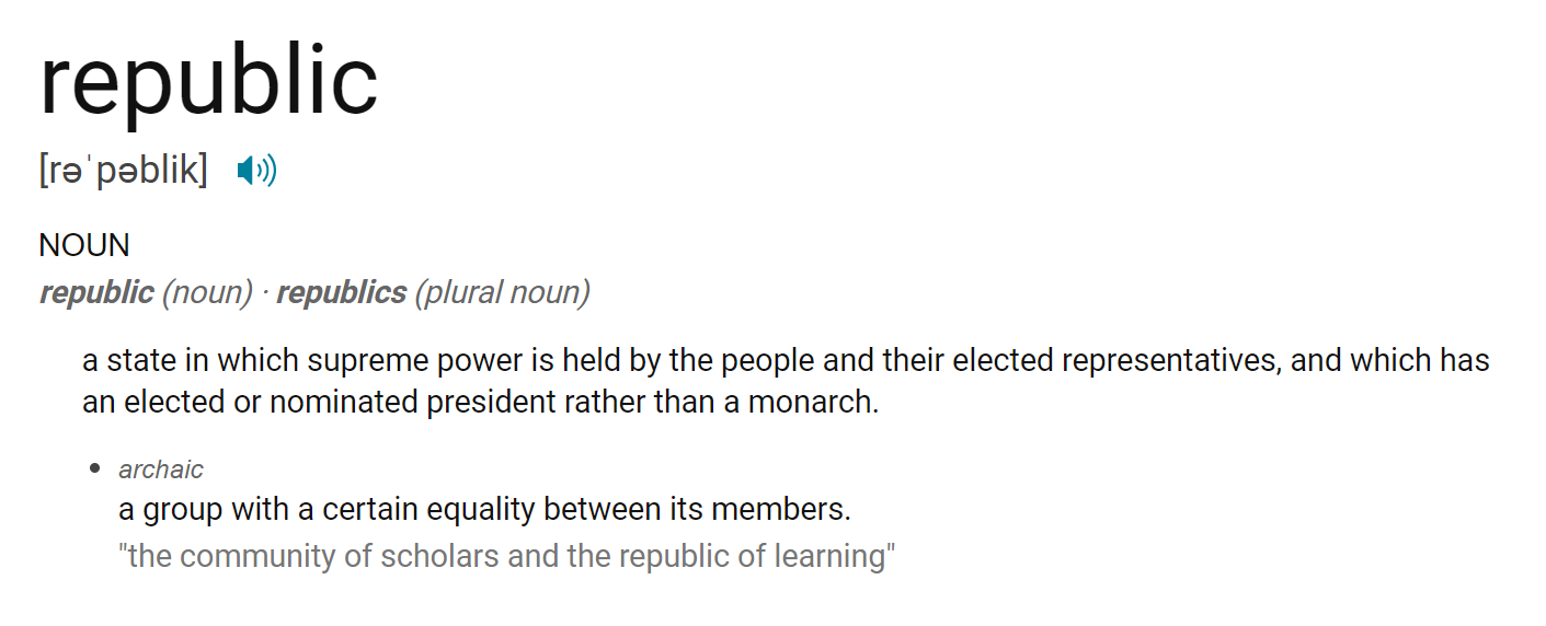 Republic definition Blank Meme Template