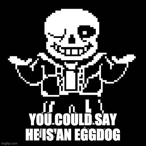 sans undertale | YOU COULD SAY HE IS AN EGGDOG | image tagged in sans undertale | made w/ Imgflip meme maker