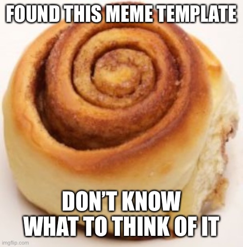 Umm | FOUND THIS MEME TEMPLATE; DON’T KNOW WHAT TO THINK OF IT | image tagged in cinnamon roll,random,food,silly | made w/ Imgflip meme maker
