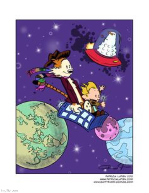 I love this SOOO much! | image tagged in calvin and hobbes,the doctor,whoniverse,tardis | made w/ Imgflip meme maker
