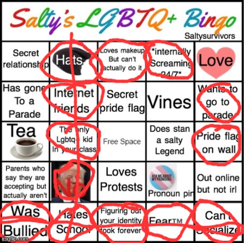 TWO BINGOS | image tagged in the pride bingo | made w/ Imgflip meme maker
